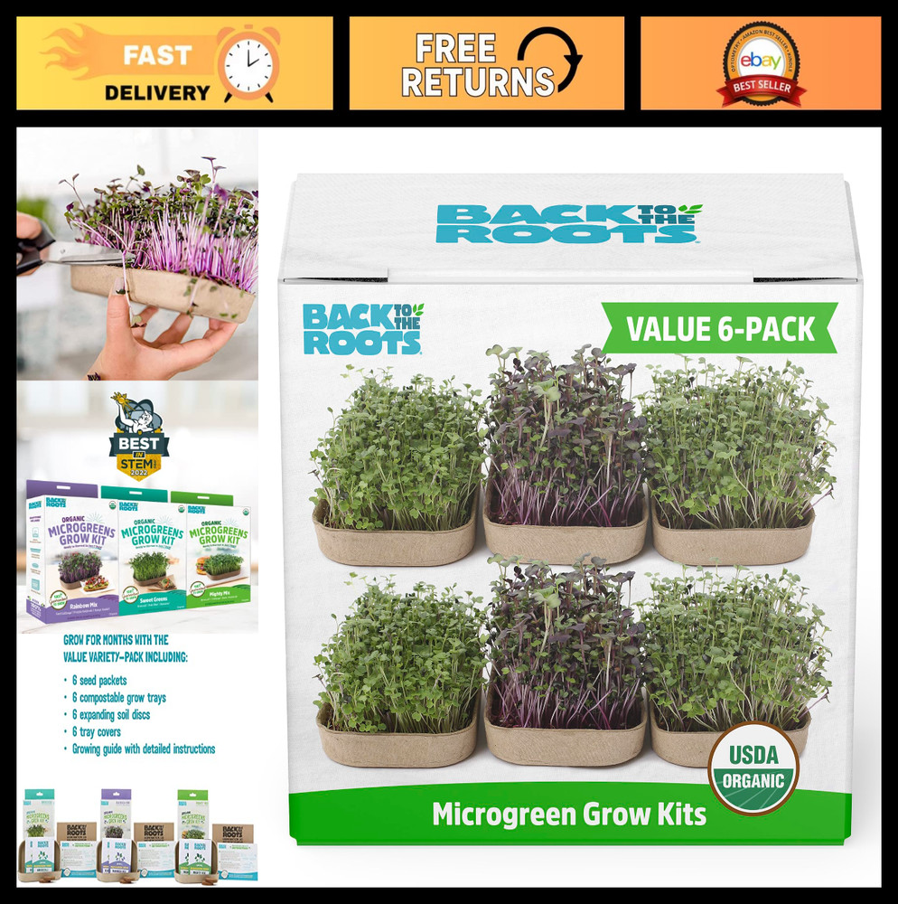 DIY Microgreen Grow Kit – 6 Variety Pack for Home Gardening & Healthy Eating