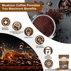 Mushroom Coffee, 6 Adaptogenic Mushrooms with Cordyceps, Reishi, King Trumpet, S