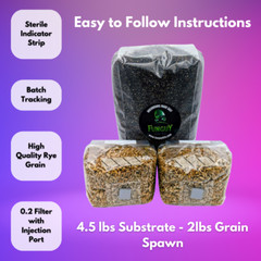 Grow Like Magic – Mushroom Grow Kit, Grain Bags Substrate and Monotub & Bonus