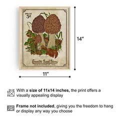 Morel Mushrooms Art Print 11×14 Mushroom Hunting Artwork Cabin Wall Decor Gift