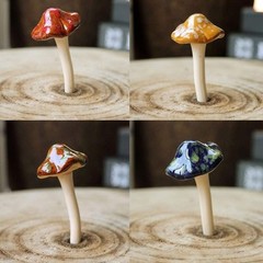 kathson 6 Piece Garden Mushrooms – Ceramic Mushroom for 6PCS, Random Color