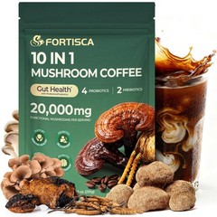 2 Pack Mushroom Coffee Probiotic, 10 Adaptogenic Mushroom(Lion’s Mane, Cordyceps