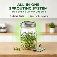 2 PCS Mason Jar Lids Sprouting Sprouts Growing Kit Seed Metal Bean Company