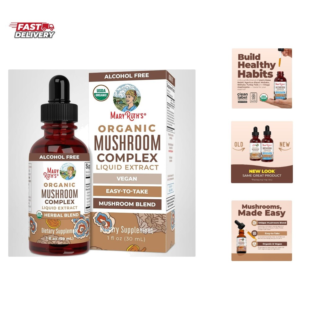 MARYRUTH’S Mushroom Complex | Lion’s Mane | Turkey Tail | Reishi Mushroom | S…