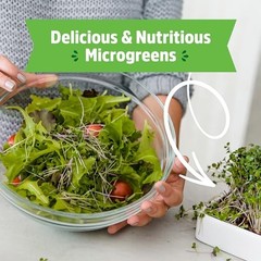 Organic Microgreens Grow Kit with Ceramic Planter, Microgreen Ceramic Kit