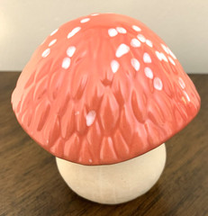Glazed Resin/Ceramic Mushrooms, Set of 2, New