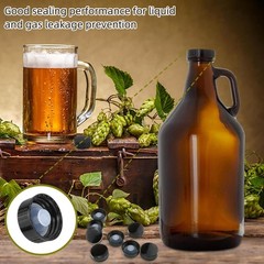 16 Pcs Growler Caps 28mm Phenolic Caps Black Glass Bottle Lids Plastic Bottle…