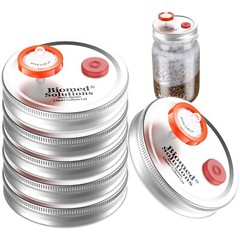 6Pcs Wide Mouth Mushroom Liquid Culture Lid Grain Spawn Cultivation Mason Jar…