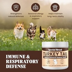 Organic Turkey Tail Mushroom Powder for Dogs & Cats, Immune Support, Digestive
