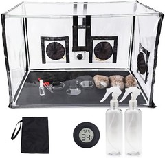 Large PVC Mushroom Growing Tent Kit with Hygrometer & Water Bottles – 31.5 inch