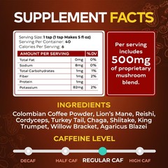 Wixar Mushroom Coffee Blend – Ten Treasure Mushrooms 5 Ounce (Pack of 1)