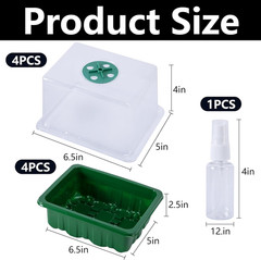 4 Pack Monotub Mushroom Grow Kit, 6.5″ X 5″ X 6.5″ Small Mushroom Fruiting Chamb