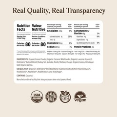 Real Mushrooms Unsweetened Hot Chocolate 8.46 Ounce (Pack of 1), Dark Brown