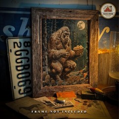 Sasquatch Bigfoot Art Print Morel Mushroom Hunting Artwork Cabin Decor Gift