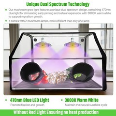 Ehaijia Large Still Air Box Mushroom Grow Set, 30×20×20 Inch, Transparency