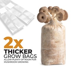 40 Pack, Mushroom Grow and Spawn Bags – Extra Thick – Size 4″ X 3.5″ X 13″