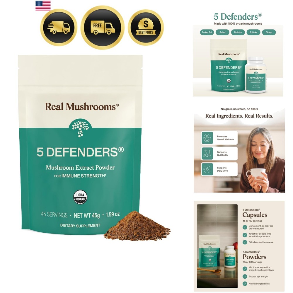 5 Defenders Mushroom Complex – Functional Mushrooms Extract from Chaga, Shiit…
