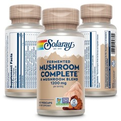 SOLARAY Fermented Mushroom Complete – Organic 60 Count (Pack of 1), White