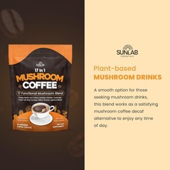 Organic Mushroom Coffee 17 Functional Mushroom Blend Lion’s Mane, Reishi, Cha…
