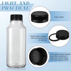 100 Pcs Caps for Empty Juice Bottles, Tamper Seal Lids 38 mm Plastic Bottle C…