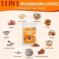 Mushroom Coffee – Mushroom Coffee Organic with 11 Superfood Mushrooms, Includ…