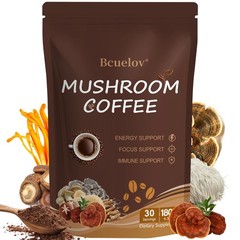 Mushroom Coffee, Instant Coffee 6.35 Ounce (Pack of 1), New Version
