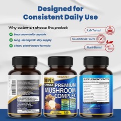 10 in 1 High Strength Mushroom 150 Count (Pack of 1), 150 1)