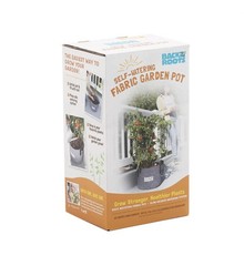 New Back to the Roots Charcoal Grey Self-Watering Fabric Garden Pot