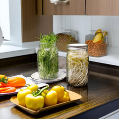 2Pcs Sprouts Growing Jar Kit, Wide Mouth Quart Mason Jars with Stainless Steel S