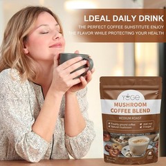 Mushroom Coffee, 6 Adaptogenic Mushrooms with Cordyceps, Reishi, King Trumpet…