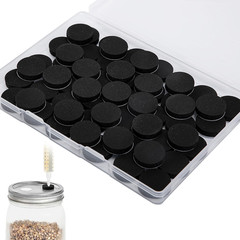 60 Pcs Mushrooms Self Healing Injection Ports, Self Adhesive Mushroom Cap Lid Pl