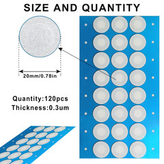 120 Pcs Synthetic Filter Paper Stickers, 20Mm 0.3 Μm Filter Disc Strong Adhesive