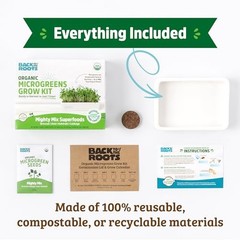 Organic Microgreens Grow Kit with Ceramic Planter, Microgreen Ceramic Kit