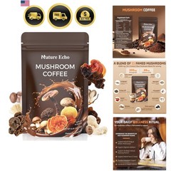 Mushroom Coffee 11 in 1 Mushrooms with Ashwagandha, Lion’s Mane, Reishi, Cord…