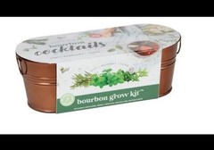 Windowsill Herb Garden W Mint, Rosemary And Thyme Organic, Bourbon Growing Kit