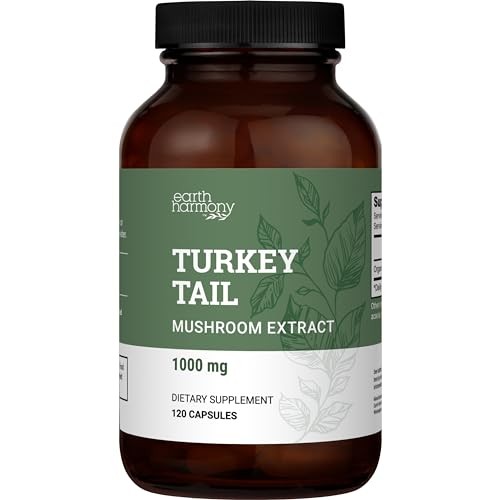 Earth Harmony Organic Turkey Tail Mushroom Capsules – Superfood Supplement for