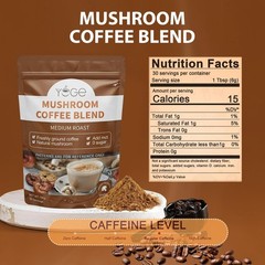 Mushroom Coffee, 6 Adaptogenic Mushrooms with Cordyceps, Reishi, King Trumpet…