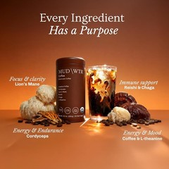 MUDWTR Real Arabica Mushroom Coffee With Adaptogens | Superfood Blend for Foc…