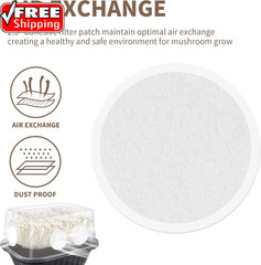 24-Pack 2.5″ Monotub Filter Disks – 2MM Thick Adhesive Patch for Mushroom Growin