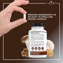 Liberty Lifestyle Lions Mane Mushroom Supplement with 60 Count (Pack of 3)