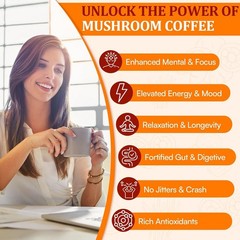 Mushroom Coffee – Mushroom Coffee Organic with 11 Superfood Mushrooms, Includ…