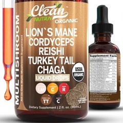Mushroom Supplement Liquid Drops with Lions Mane 2 Fl Oz (Pack of 1), Amber
