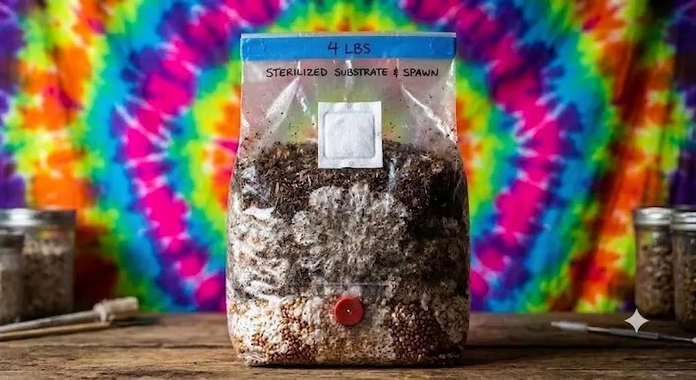 All-in-One 4lb Kit Magic Mushroom Grow Bag Manure CVG & Grain for Dung Loving