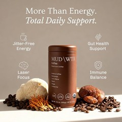 MUDWTR Real Arabica Mushroom Coffee With Adaptogens | Superfood Blend for Foc…