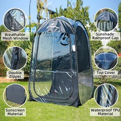 Sportneer XL Pop Up Sports Tent, 46″x46″x63.5″ Clear TPU Outdoor Shelter