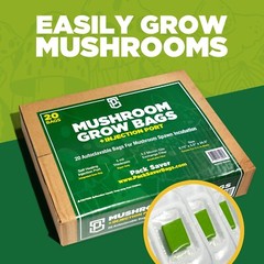 20 Pack Saver Mushroom Grow Bags w/ Healing Injection Port, Breathable, Sterile