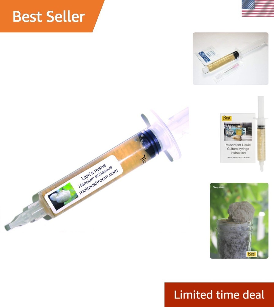 Hericium erinaceus Liquid Culture – 10cc Vegetarian Solution for Mushroom Growth