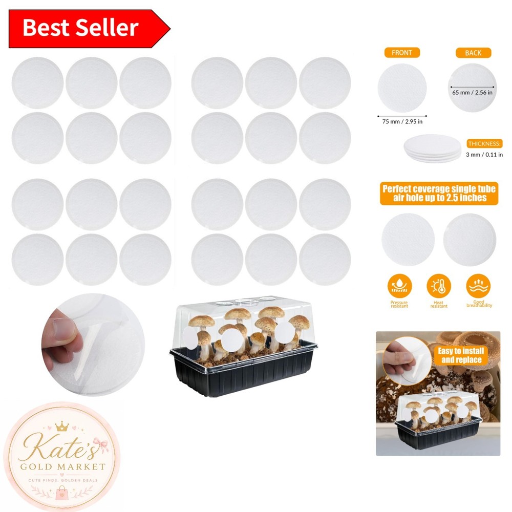 12PCS 2.5in Monotub Adhesive Filter Disks – Essential for Mushroom Cultivation
