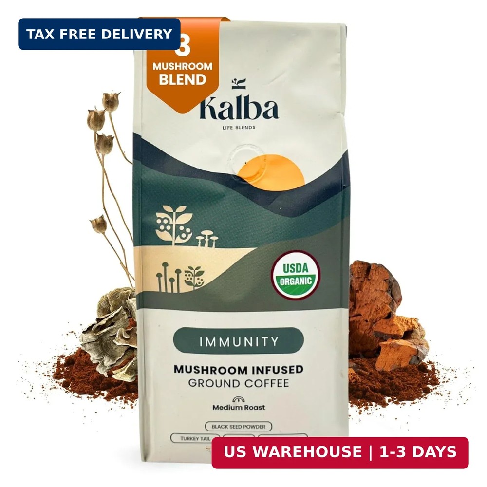 Organic Mushroom Coffee Ground with Lion’s Mane, Chaga, Turkey Tail & Nigella Se