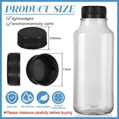 100 Pcs Caps for Empty Juice Bottles, Tamper Seal Lids 38 mm Plastic Bottle C…